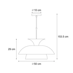 Scandinavische hanglamp beige met witte binnenkant - Titus