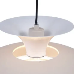 Scandinavische hanglamp beige met witte binnenkant - Titus