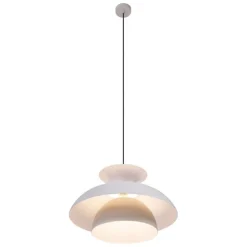 Scandinavische hanglamp beige met witte binnenkant - Titus