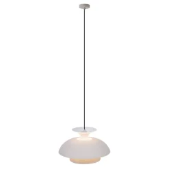 Scandinavische hanglamp beige met witte binnenkant - Titus