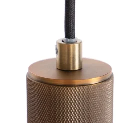 Scandinavische hanglamp brons met glas 4-lichts - Dome