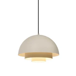 Scandinavische hanglamp creme met witte binnenkant - Loes