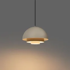 Scandinavische hanglamp creme met witte binnenkant - Loes