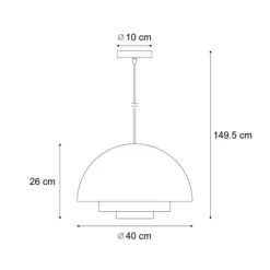 Scandinavische hanglamp creme met witte binnenkant - Loes