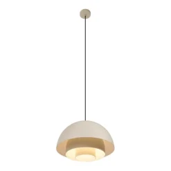 Scandinavische hanglamp creme met witte binnenkant - Loes