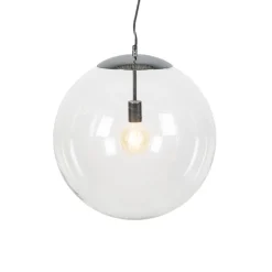 Scandinavische hanglamp chroom met helder glas - Ball 50