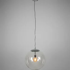Scandinavische hanglamp chroom met helder glas - Ball 50