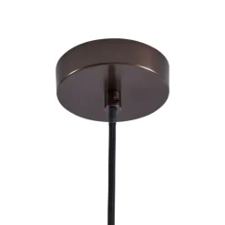 Scandinavische hanglamp donkerbrons met gouden binnenkant - Loes