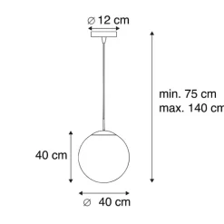 Scandinavische hanglamp opaal glas 40 cm - Ball 40