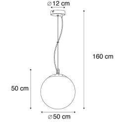 Scandinavische hanglamp opaal glas 50cm - Ball 50