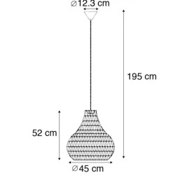 Scandinavische hanglamp wit 45 cm - Lina Drop
