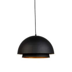 Scandinavische hanglamp zwart met goud 2-laags - Claudius