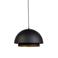 Scandinavische hanglamp zwart met goud 2-laags - Claudius
