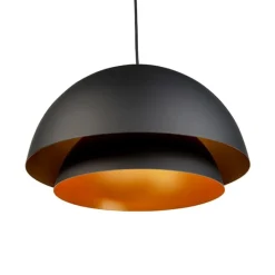 Scandinavische hanglamp zwart met goud 2-laags - Claudius