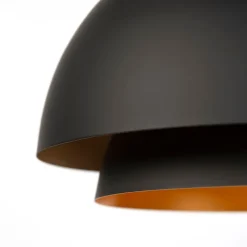 Scandinavische hanglamp zwart met goud 2-laags - Claudius