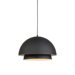 Scandinavische hanglamp zwart met wit 2-laags - Claudius