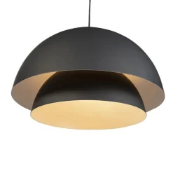 Scandinavische hanglamp zwart met wit 2-laags - Claudius