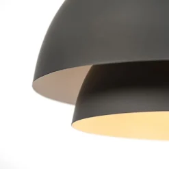 Scandinavische hanglamp zwart met wit 2-laags - Claudius