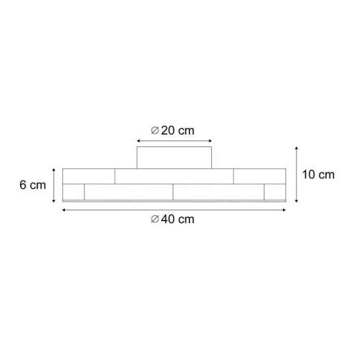 Scandinavische plafondlamp hout 40cm incl. LED dimbaar - Pecker