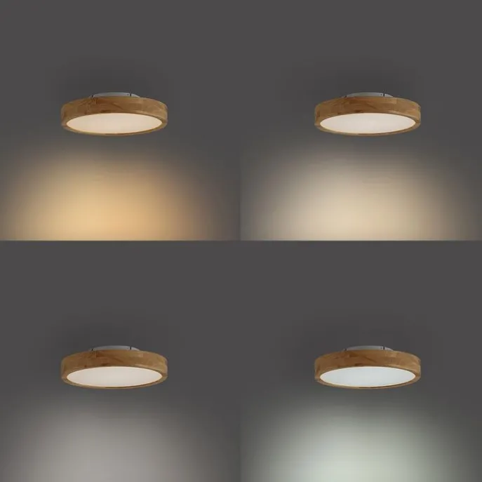 Scandinavische plafondlamp hout 40cm incl. LED dimbaar - Pecker