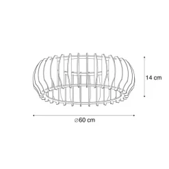 Scandinavische plafondlamp beige 60cm incl. LED - Monte