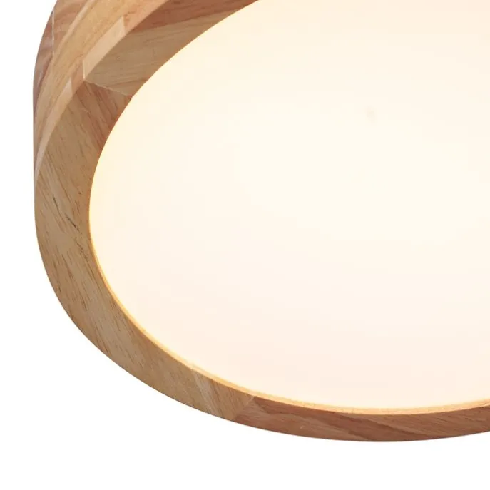Scandinavische plafondlamp hout 30cm incl. LED dimbaar - Pecker