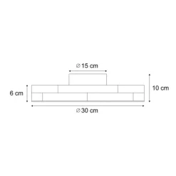 Scandinavische plafondlamp hout 30cm incl. LED dimbaar - Pecker