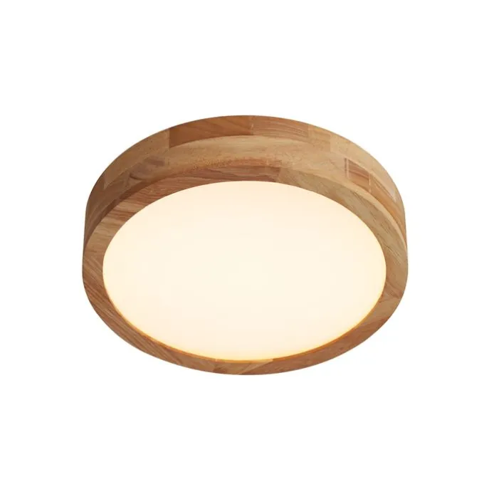 Scandinavische plafondlamp hout 30cm incl. LED dimbaar - Pecker