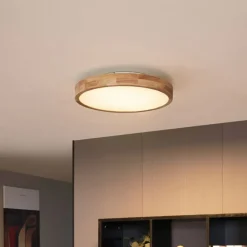 Scandinavische plafondlamp hout 50cm incl. LED dimbaar - Pecker