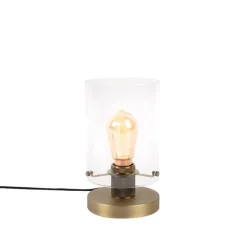 Scandinavische tafellamp brons met glas - Dome