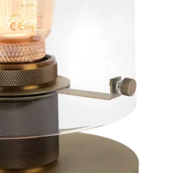 Scandinavische tafellamp brons met glas - Dome