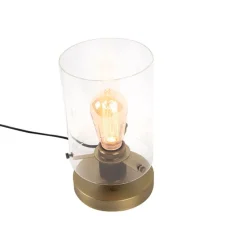Scandinavische tafellamp brons met glas - Dome