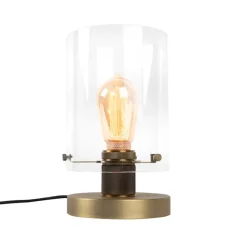 Scandinavische tafellamp brons met glas - Dome