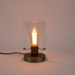 Scandinavische tafellamp brons met glas - Dome