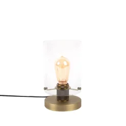 Scandinavische tafellamp brons met glas - Dome