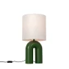 Scandinavische tafellamp groen met linnen kap wit - Lotti