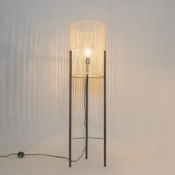 Scandinavische vloerlamp bamboe - Natasja