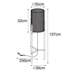 Scandinavische vloerlamp bamboe - Natasja