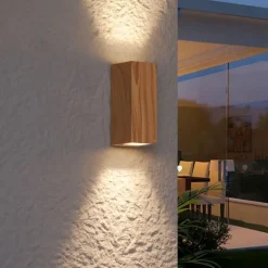 Scandinavische wandlamp hout 2-lichts GU10 70mm IP54 - Baleno