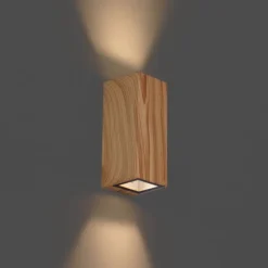 Scandinavische wandlamp hout 2-lichts GU10 70mm IP54 - Baleno