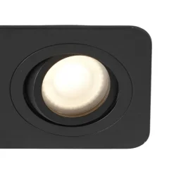 Set van 6 Afgeronde inbouwspot zwart GU10 50mm draai- en kantelbaar IP44 2-lichts - Alberto