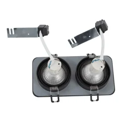 Set van 6 Afgeronde inbouwspot zwart GU10 50mm draai- en kantelbaar IP44 2-lichts - Alberto