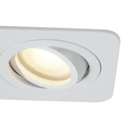 Set van 6 afgeronde inbouwspots wit GU10 50mm draai- en kantelbaar IP44 - Alberto