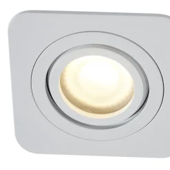 Set van 6 afgeronde inbouwspots wit GU10 50mm draai- en kantelbaar IP44 - Alberto