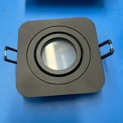 Set van 6 Afgeronde inbouwspot zwart GU10 50mm draai- en kantelbaar IP44 - Alberto