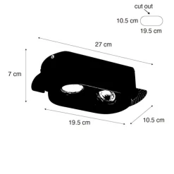 Set van 6 Afgeronde inbouwspot wit GU10 50mm 2-lichts - Hubs