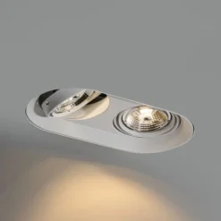 Set van 6 Afgeronde inbouwspot wit GU10 70mm 2-lichts - Hubs