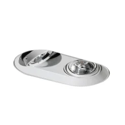Set van 6 Afgeronde inbouwspot wit GU10 70mm 2-lichts - Hubs