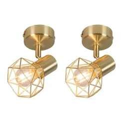 Set van 2 art deco spot messing draai- en kantelbaar - Mosh