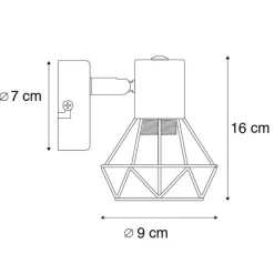 Set van 4 art deco spot messing draai- en kantelbaar - Mosh